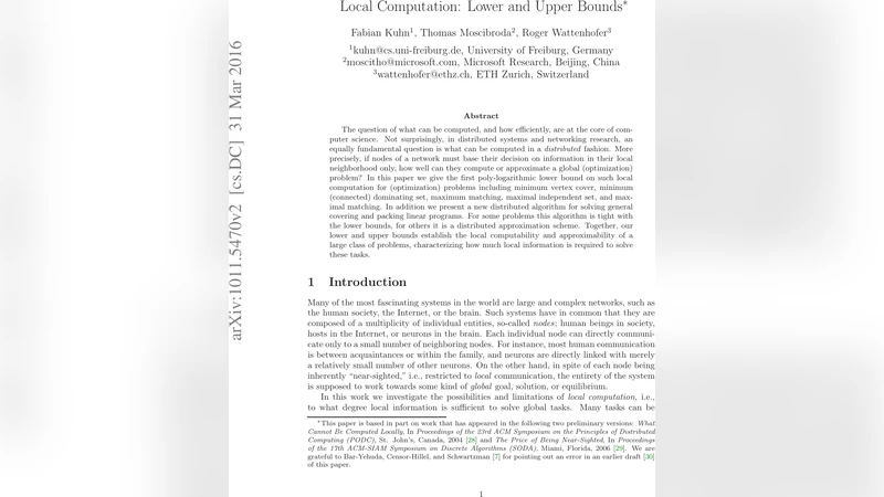 Local Computation: Lower and Upper Bounds