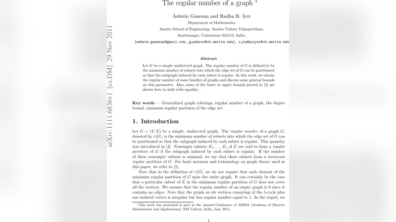 The regular number of a graph