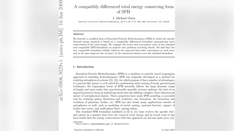 A compatibly differenced total energy conserving form of SPH