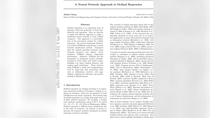 A neural network approach to ordinal regression