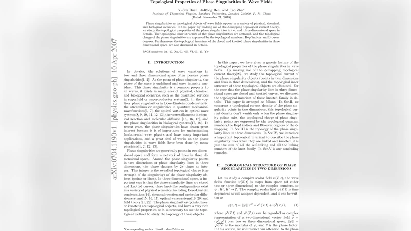 Topological Properties of Phase Singularities in Wave Fields