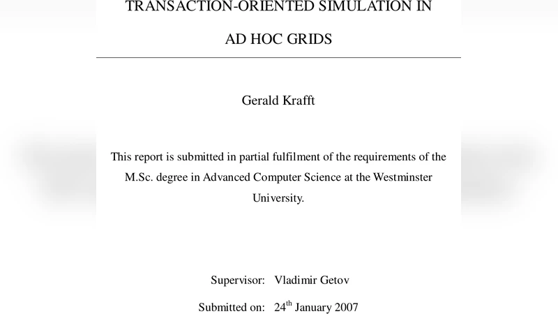 Transaction-Oriented Simulation In Ad Hoc Grids