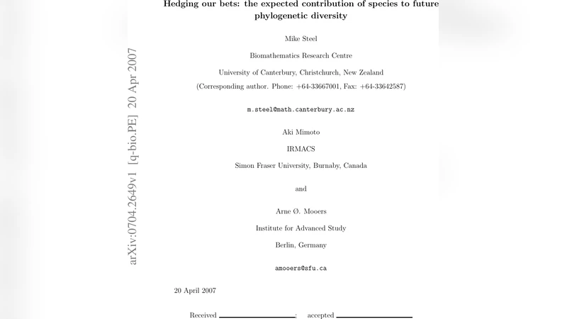 Hedging our bets: the expected contribution of species to future   phylogenetic diversity