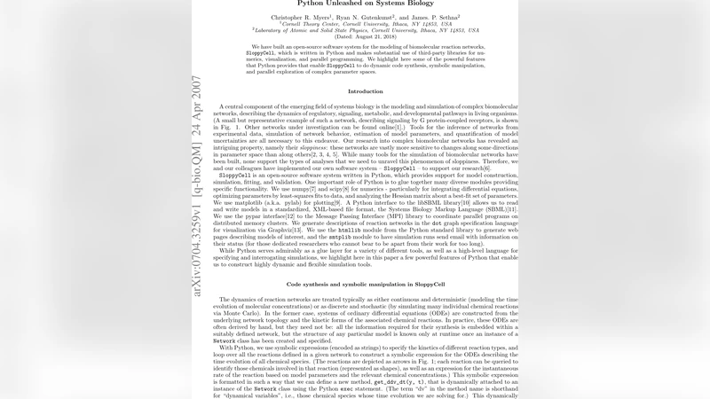 Python Unleashed on Systems Biology