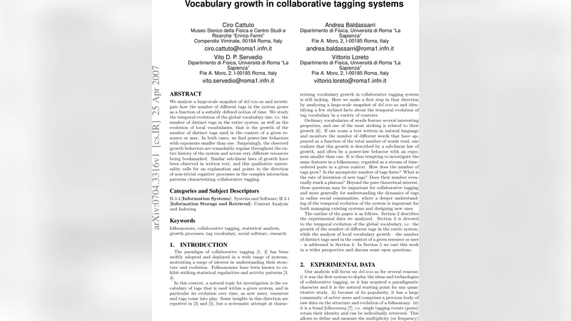Vocabulary growth in collaborative tagging systems