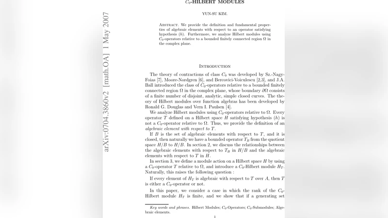 C_{0}-Hilbert Modules