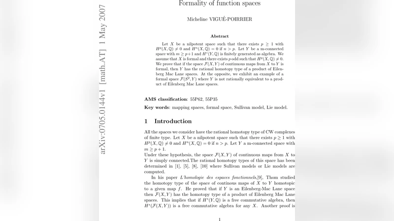 Formality of function spaces