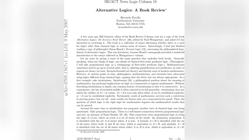 Logic Column 18: Alternative Logics: A Book Review