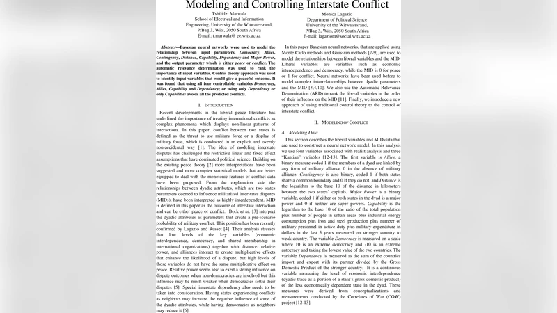 Modeling and Controlling Interstate Conflict