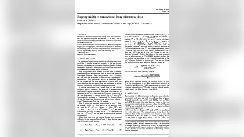 Bagging multiple comparisons from microarray data