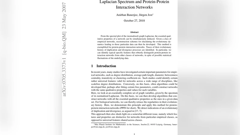 Laplacian Spectrum and Protein-Protein Interaction Networks