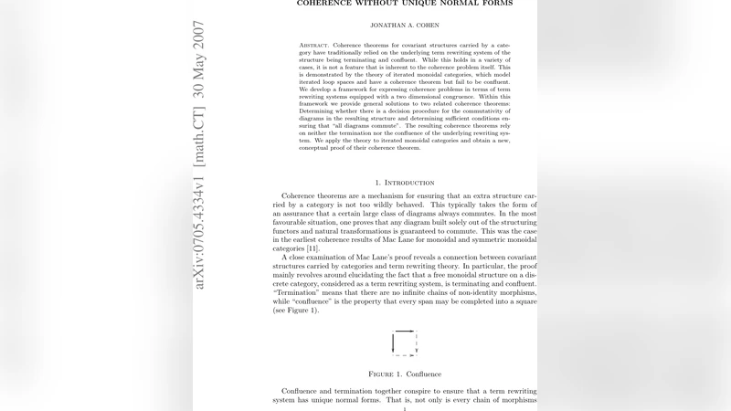 Coherence without unique normal forms