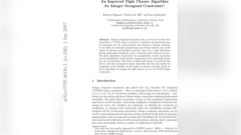An Improved Tight Closure Algorithm for Integer Octagonal Constraints