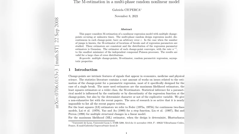 The M-estimator in a multi-phase random nonlinear model