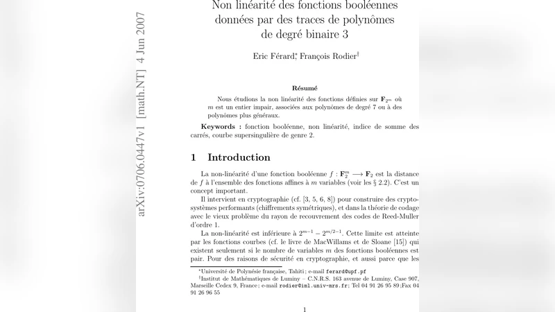 Non linearite des fonctions booleennes donnees par des traces de   polyn^omes de degre binaire 3