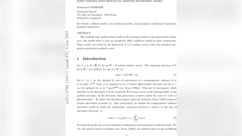 Some Uniform Limit Results in Additive Regression Model
