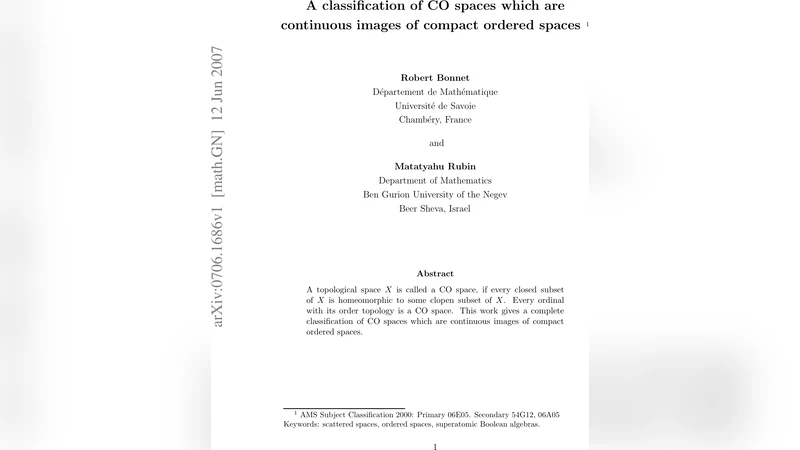 A classification of CO spaces which are continuous images of compact   ordered spaces