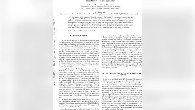 Statistics of football dynamics