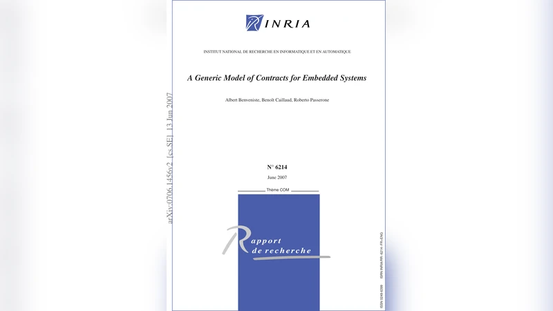 A Generic Model of Contracts for Embedded Systems