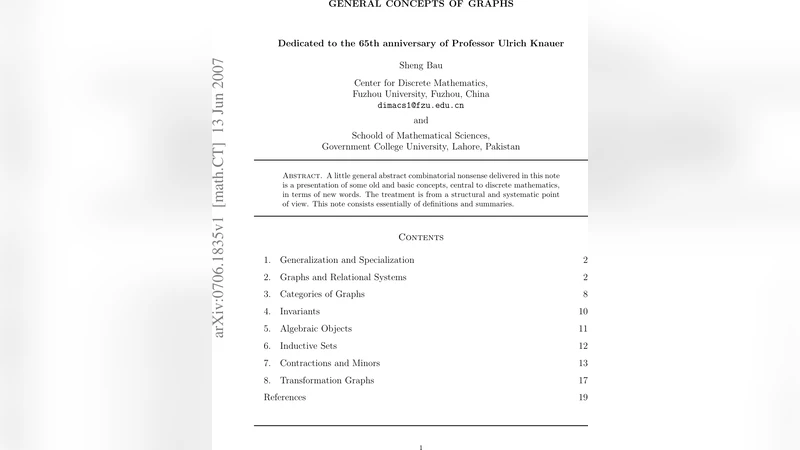 General concepts of graphs