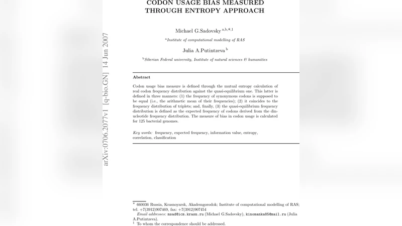 Codon Usage Bias Measured Through Entropy Approach