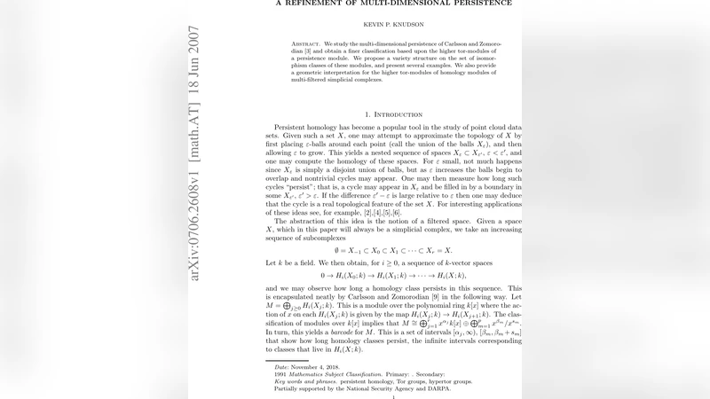 A refinement of multi-dimensional persistence