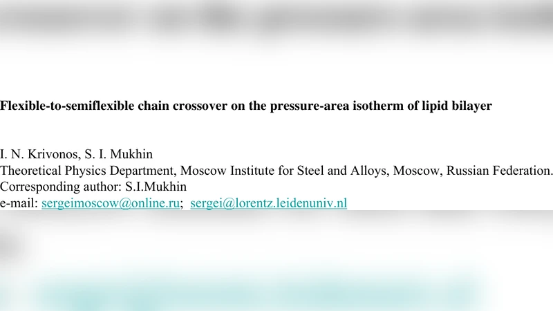 Flexible-to-semiflexible chain crossover on the pressure-area isotherm   of lipid bilayer