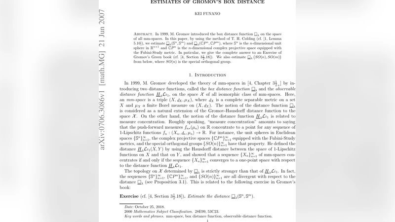 Estimates of Gromovs box distance
