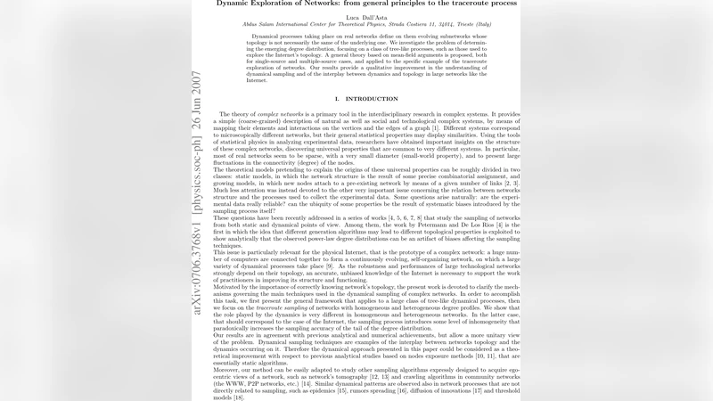 Dynamic Exploration of Networks: from general principles to the   traceroute process