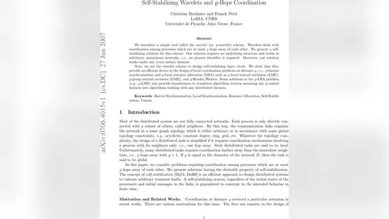 Self-Stabilizing Wavelets and r-Hops Coordination