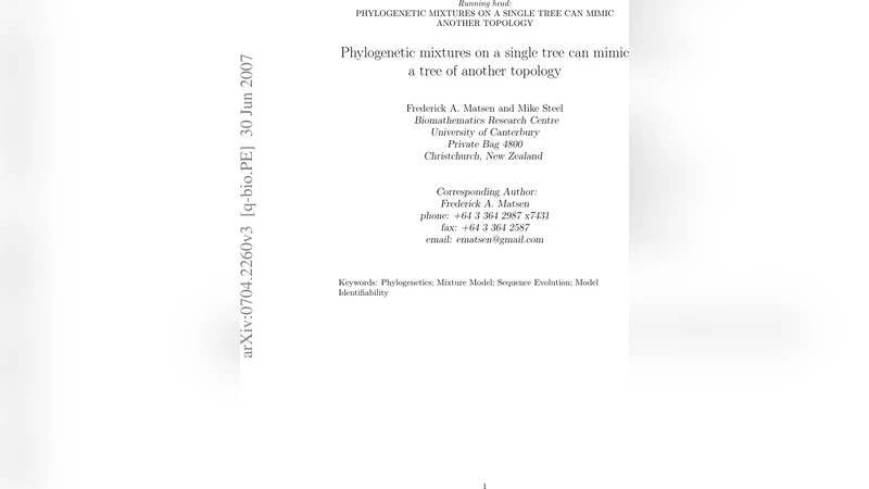 Phylogenetic mixtures on a single tree can mimic a tree of another   topology