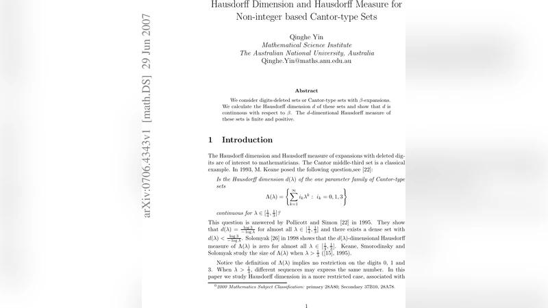 Hausdorff Dimension and Hausdorff Measure for Non-integer based   Cantor-type Sets