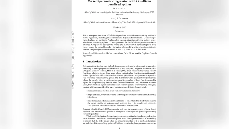 On semiparametric regression with OSullivan penalised splines