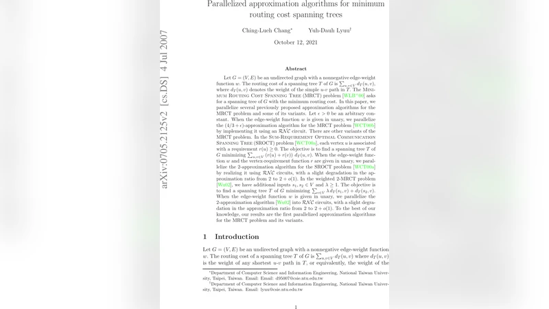 Parallelized approximation algorithms for minimum routing cost spanning   trees
