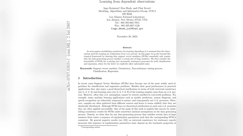 Learning from dependent observations