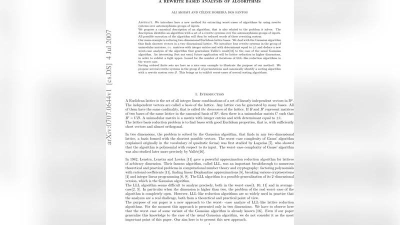 Another view of the Gaussian algorithm