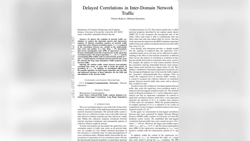 Delayed Correlations in Inter-Domain Network Traffic