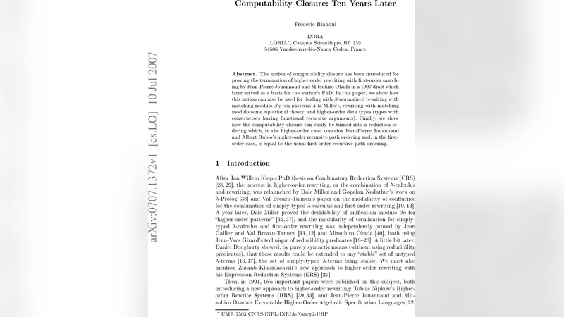 Computability Closure: Ten Years Later