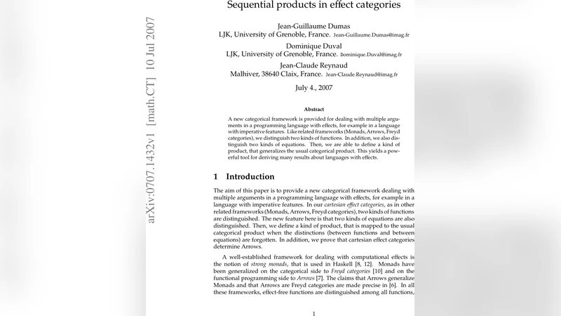 Sequential products in effect categories