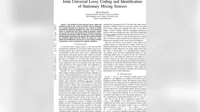 Joint universal lossy coding and identification of stationary mixing   sources