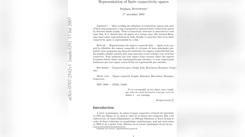 Representation of finite connective spaces
