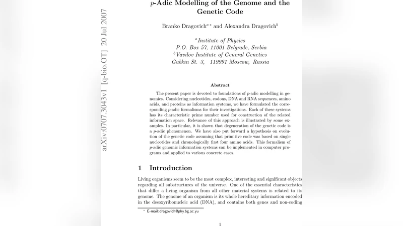 p-Adic Modelling of the Genome and the Genetic Code