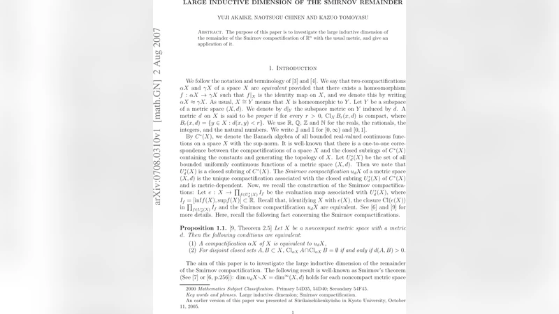Large inductive dimension of the Smirnov remainder