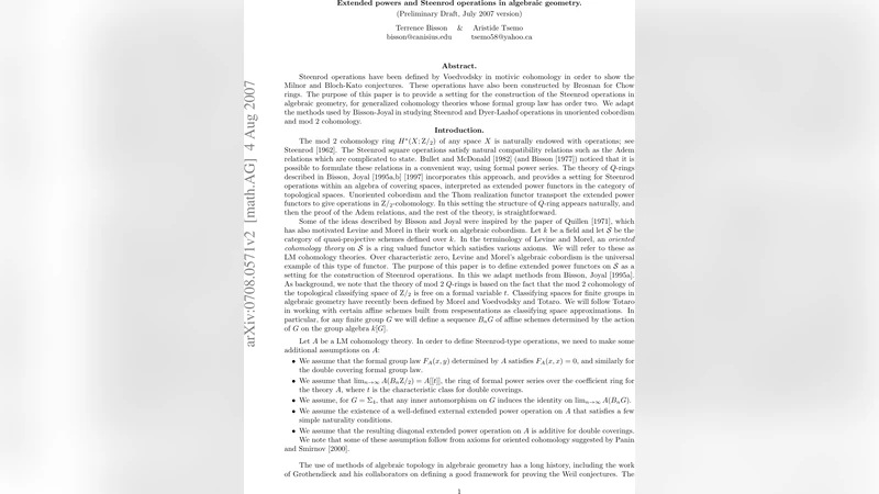 Extended powers and Steenrod operations in algebraic geometry