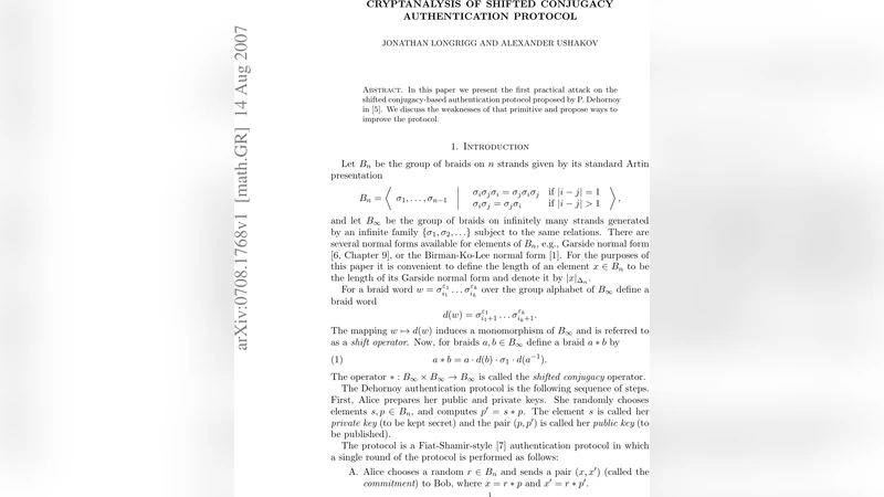 Cryptanalysis of shifted conjugacy authentication protocol