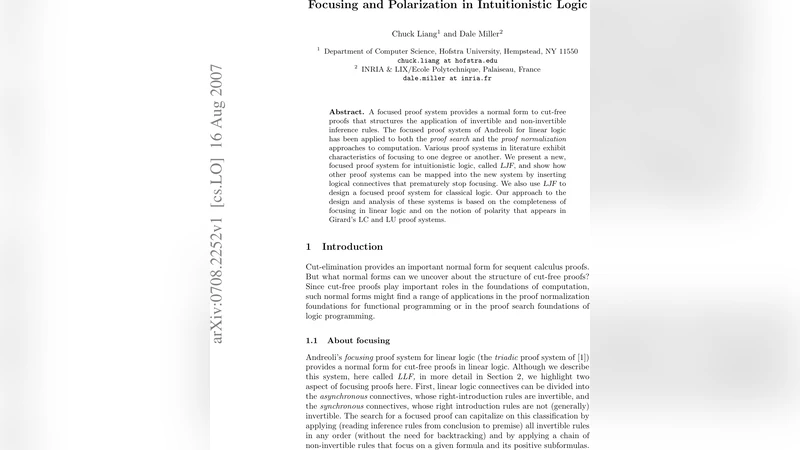 Focusing and Polarization in Intuitionistic Logic