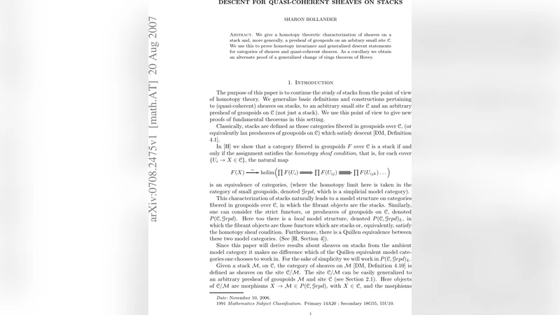 Descent for quasi-coherent sheaves on stacks