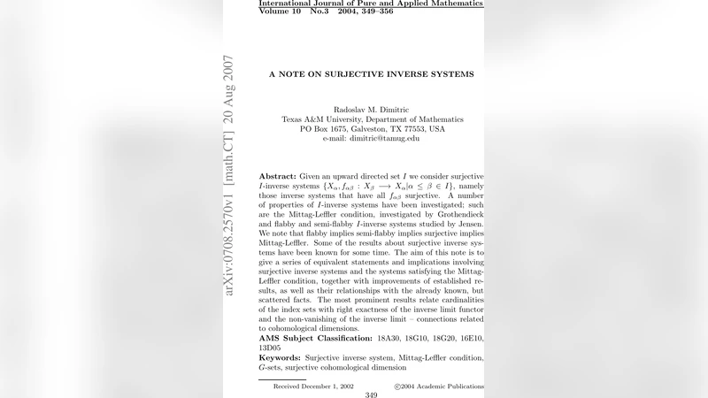 A Note on Surjective Inverse Systems