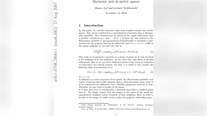 Harmonic nets in metric spaces