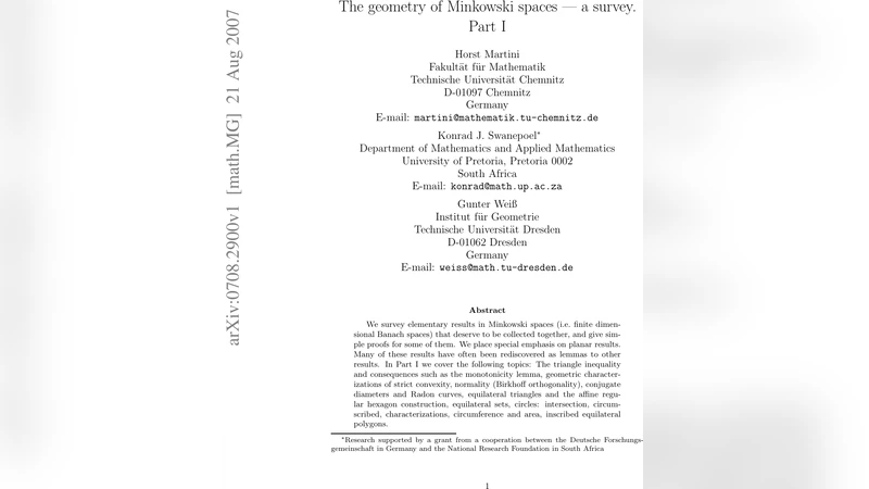 The geometry of Minkowski spaces -- a survey. Part I